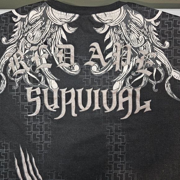 Red Ape Tshirt Mens Large Lion Survival Embellished Embroidered Streetwear Biker - Picture 7 of 12